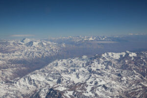 Crossing the Andes on the flight from Sao Paolo to Santiago Crossing the Andes on the flight from Sao Paolo to Santiago