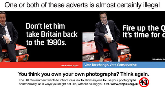Conservative and Labour copyright-breaking political adverts