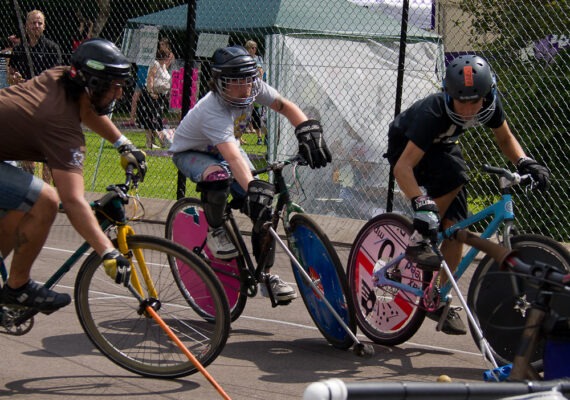 Cycle polo at Cliffhanger, Sheffield