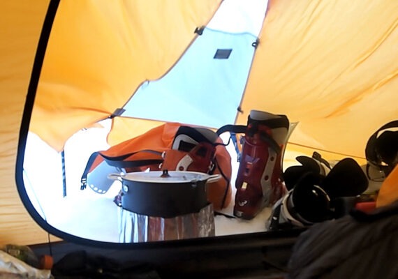 Frame Grab image of cooking in the tent